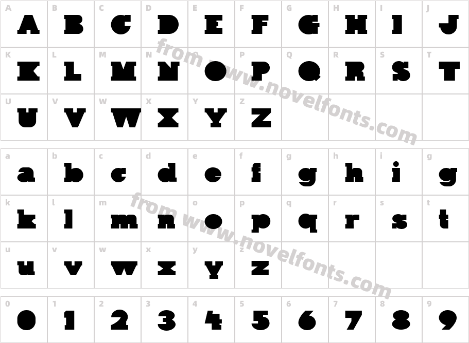 Kaine BlockCharacter Map