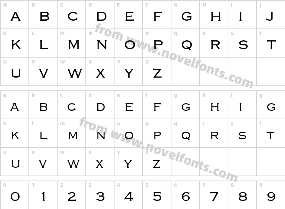 Copperplate-ThirtyTwoBCCharacter Map