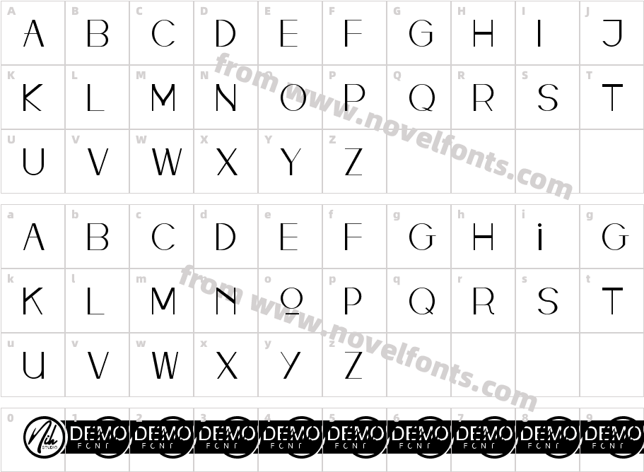 KalonaDemoRegularCharacter Map