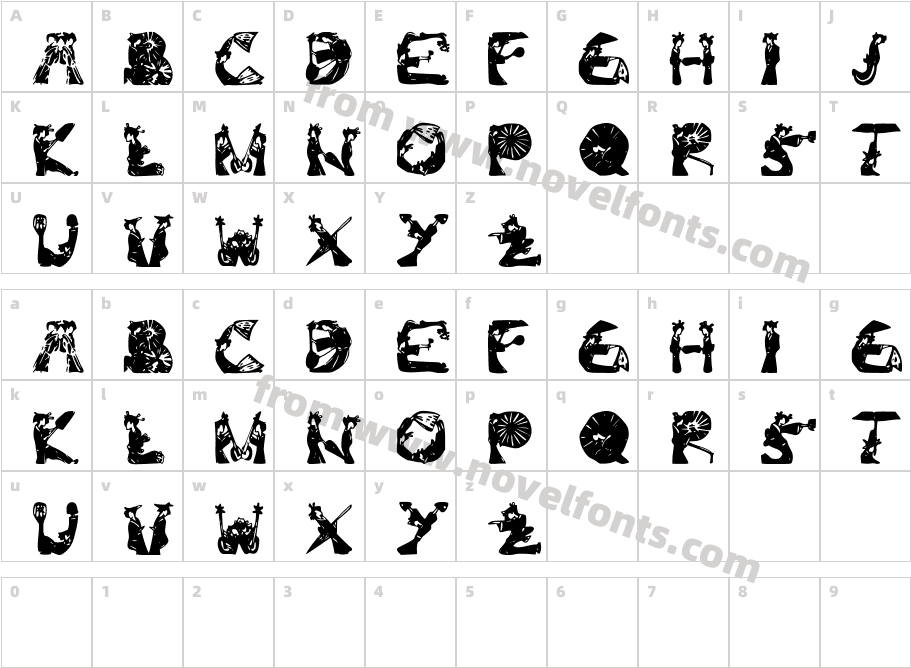 Kami-Geisha FontCharacter Map