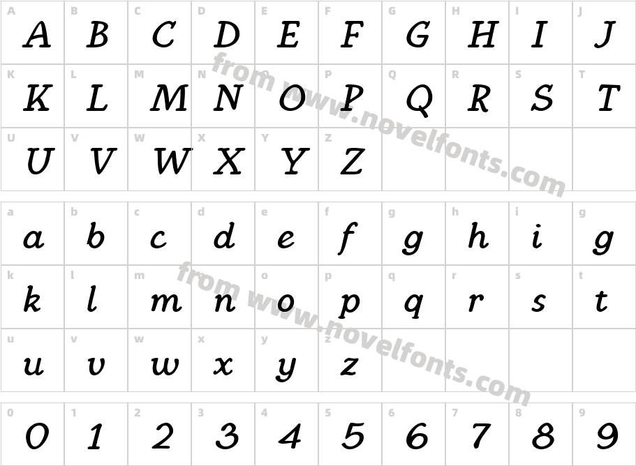 KampIngrianaH BoldItalicCharacter Map