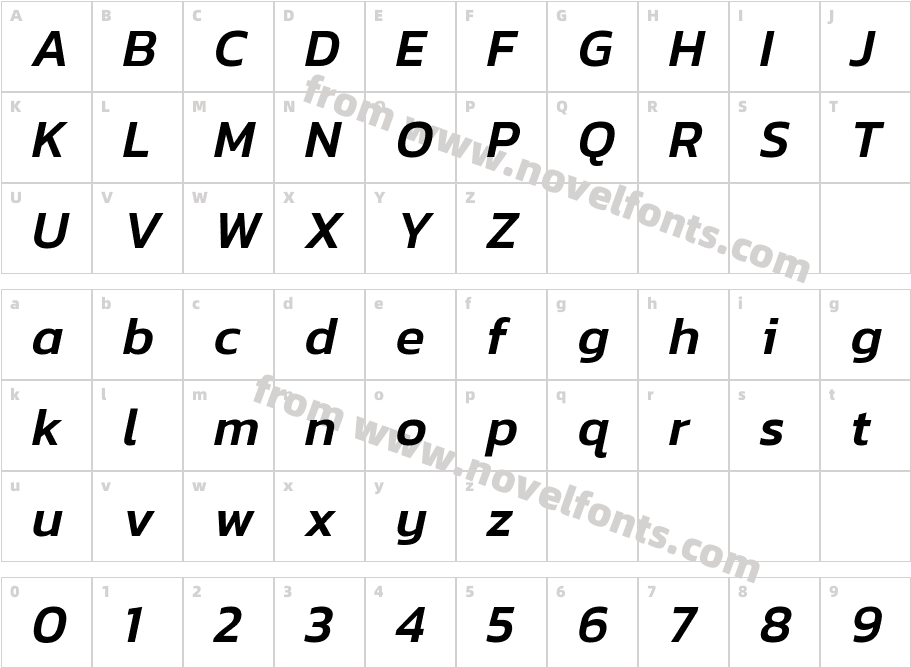 Kanit Medium ItalicCharacter Map