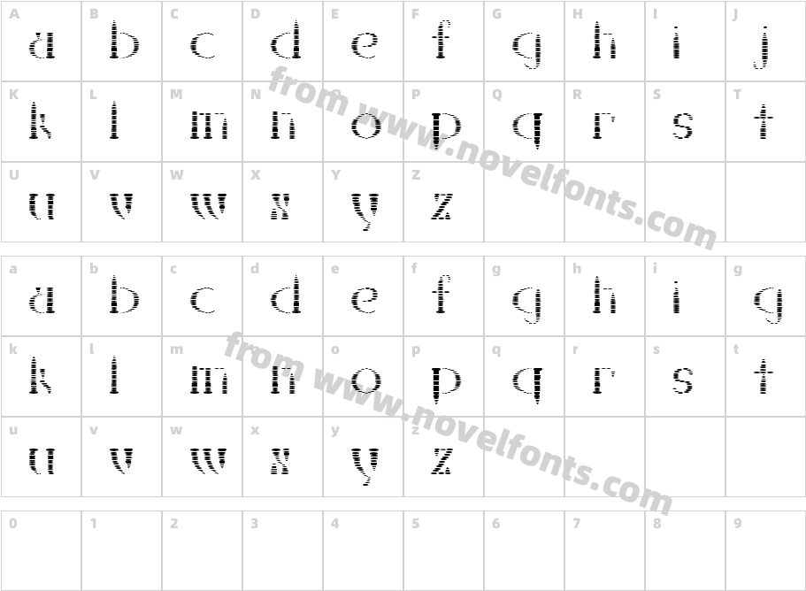 Kanizsa MediumCharacter Map