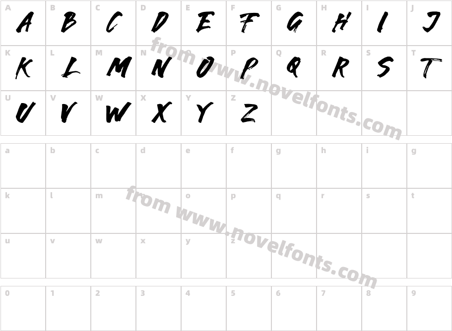 Karam-ItalicCharacter Map