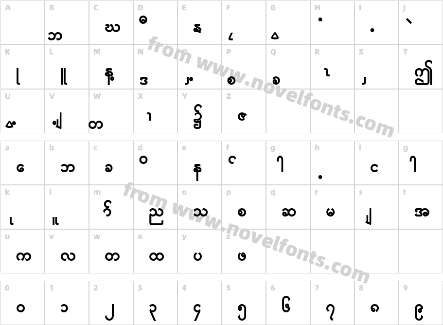 Karen-Classic BoldCharacter Map