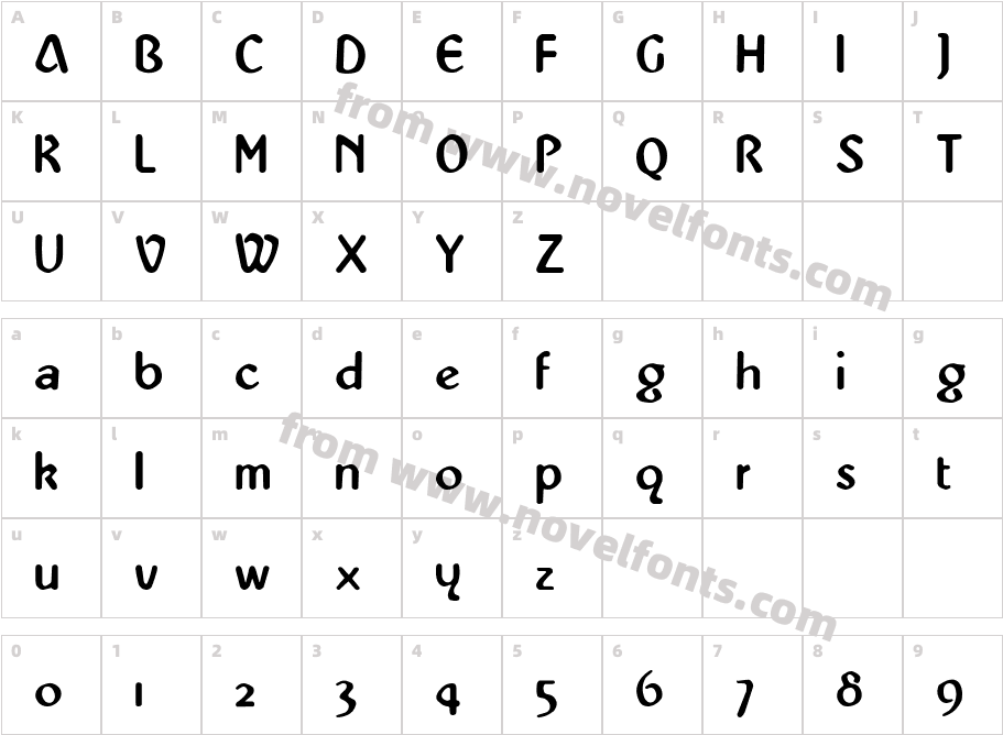 Karen-MediumCharacter Map