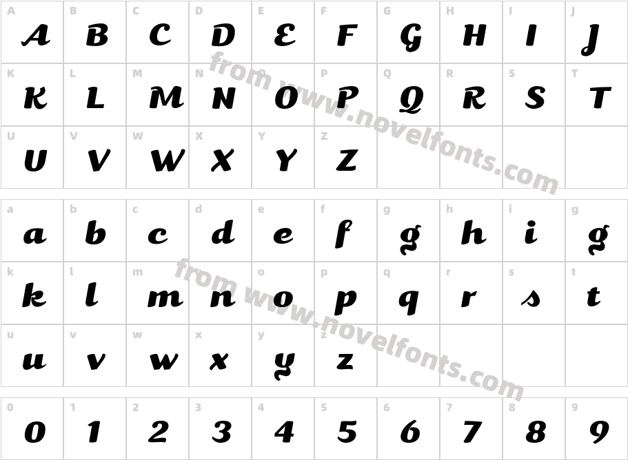 KariPro-ItalicCharacter Map