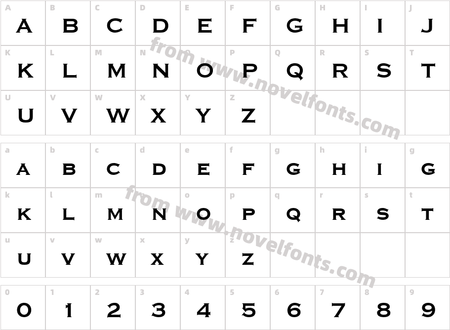 CopprplGoth Bd BTCharacter Map