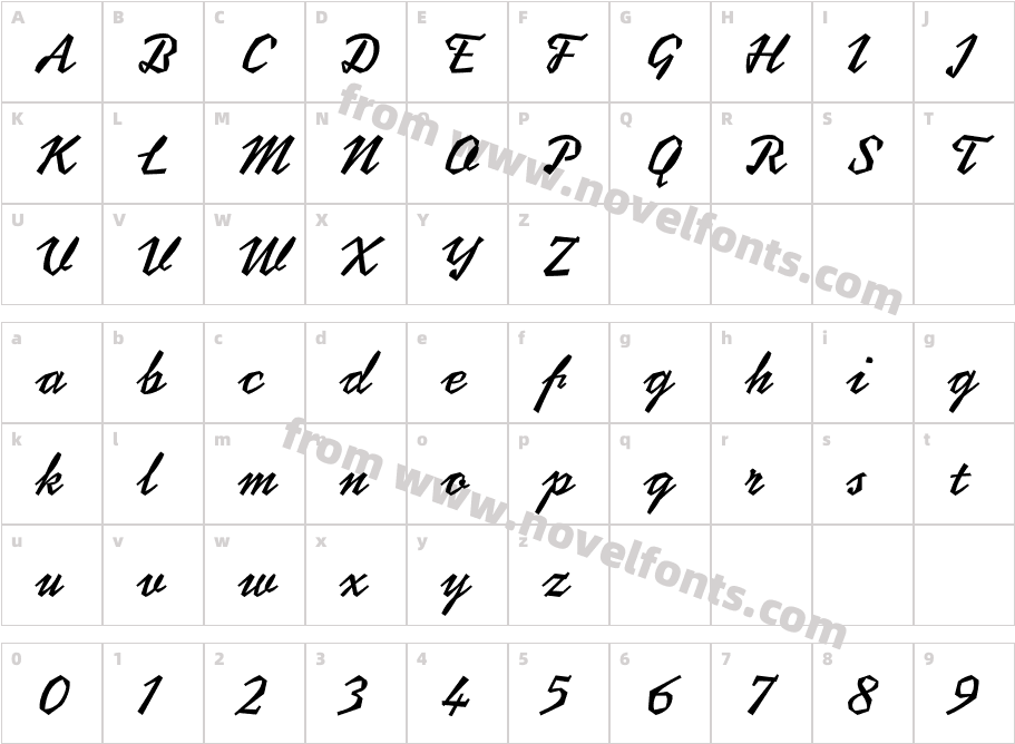 Coptek Std RegularCharacter Map