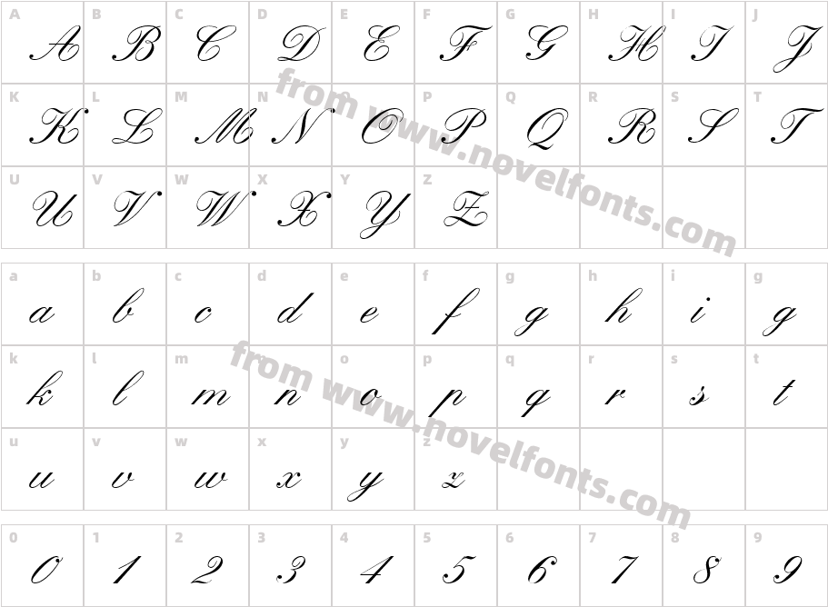 Kastler ItalicCharacter Map