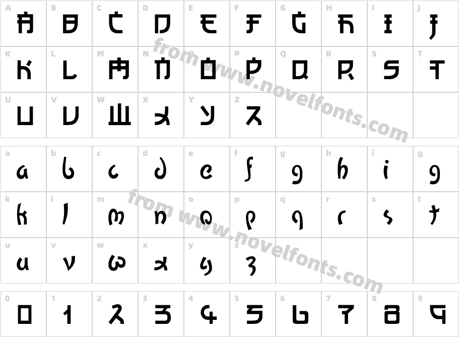 KatoCharacter Map