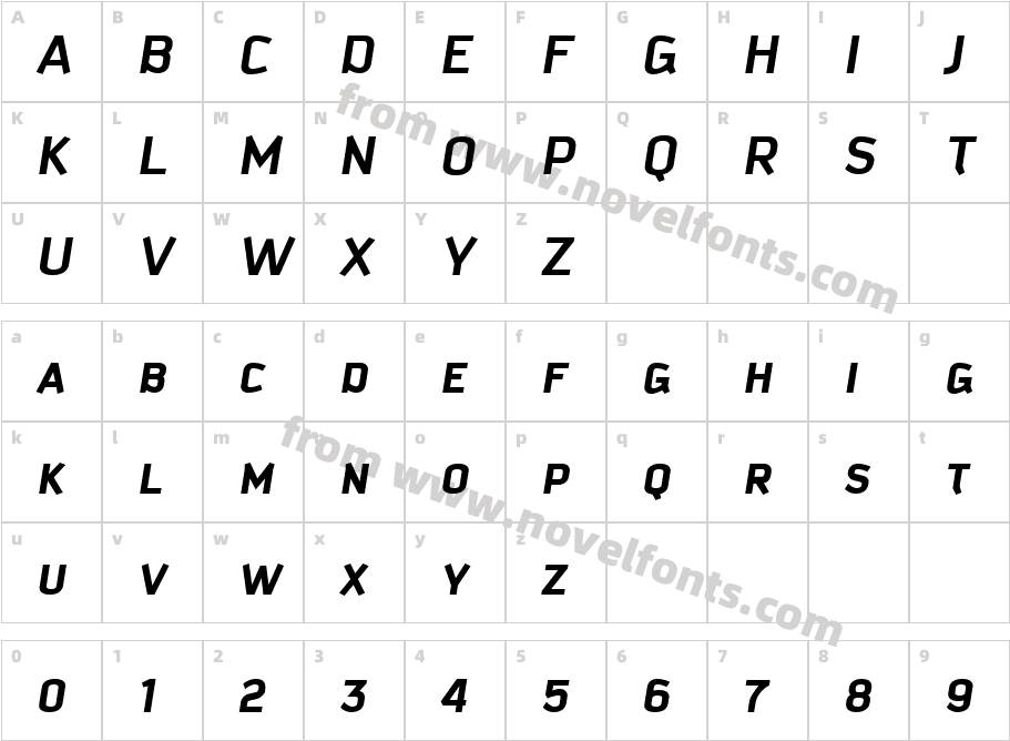 Kautiva Caps Bold ItalicCharacter Map