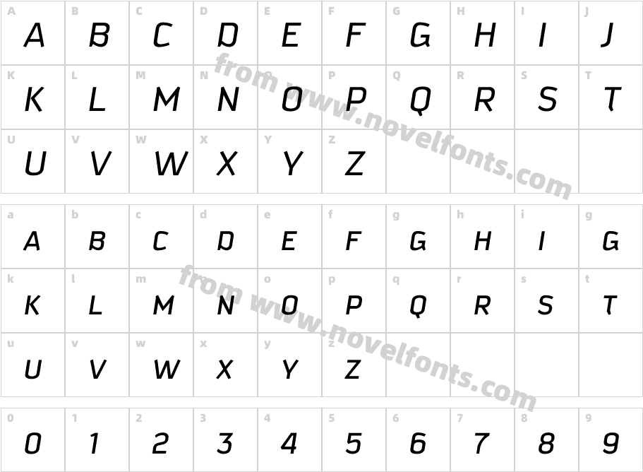 KautivaCaps-ItalicCharacter Map