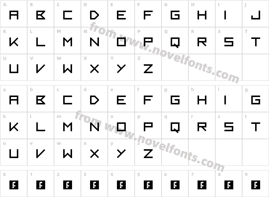 Kayak RegularCharacter Map