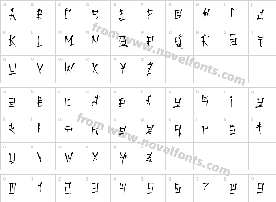 KeetanoKatakana RegularCharacter Map