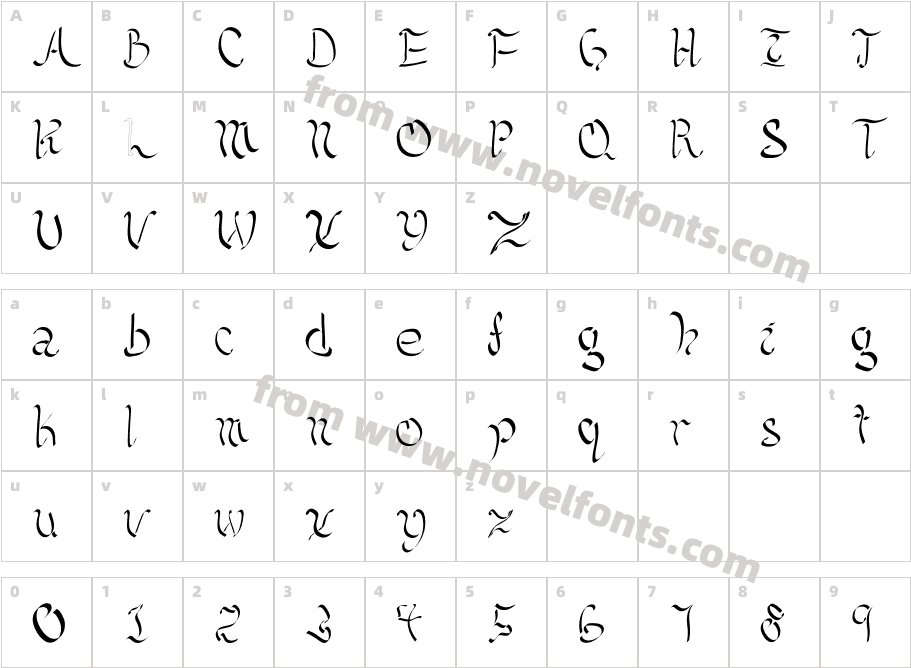 Kellicia HandwritingCharacter Map