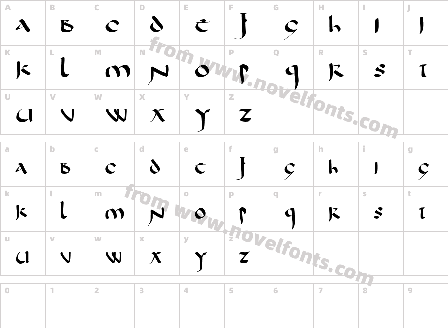 Corbei UncialCharacter Map