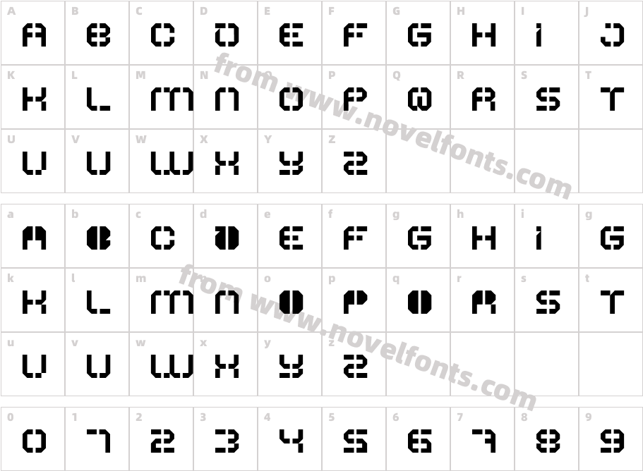 ATRON StencilCharacter Map