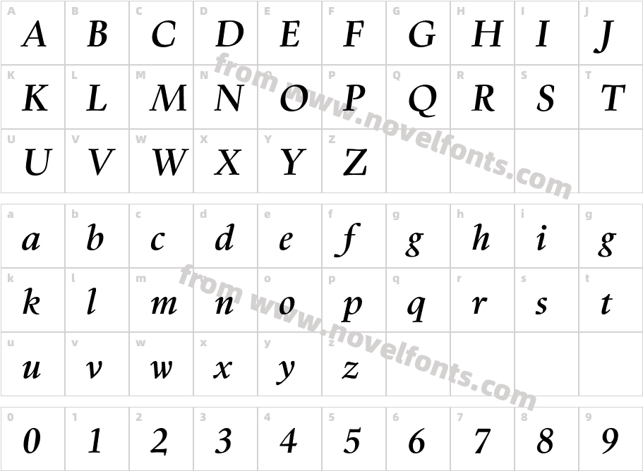 KennedyGD-BoldItalicCharacter Map