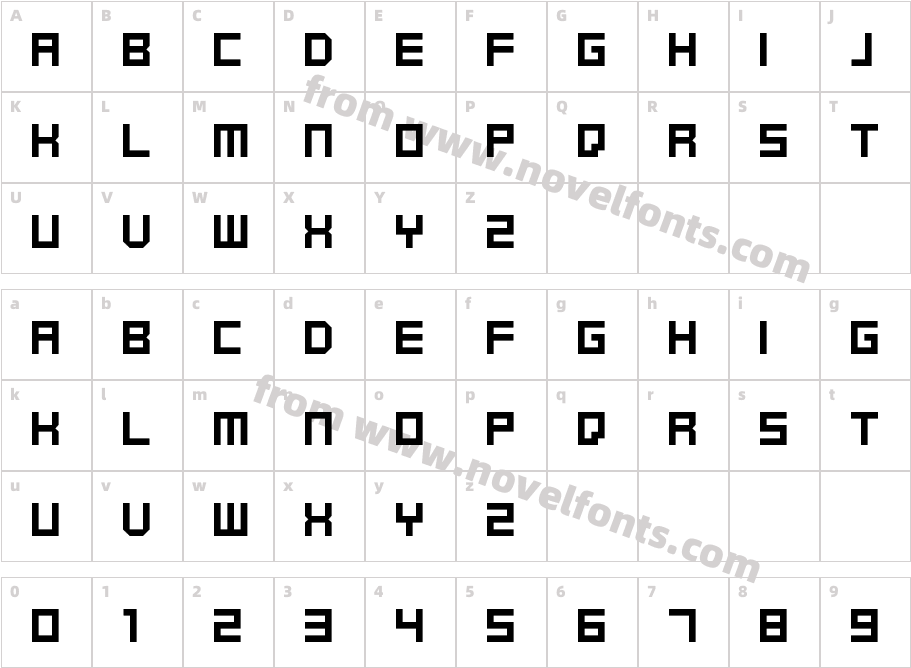 Kenney Future Square RegularCharacter Map