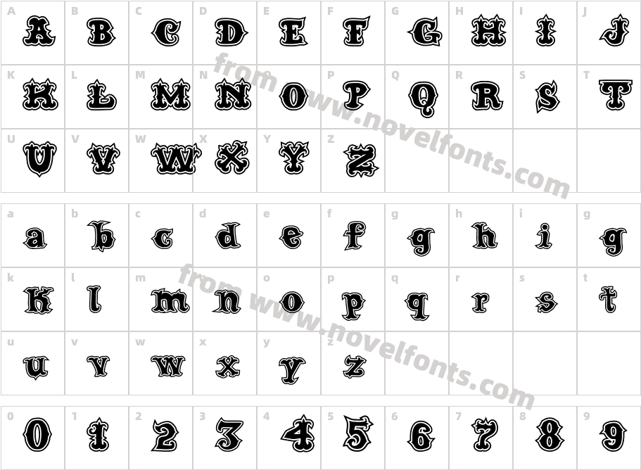 Cordel Circo Mambembe Outline BoldCharacter Map