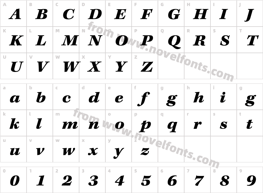 KeplerStd-BlackExtItCaptCharacter Map