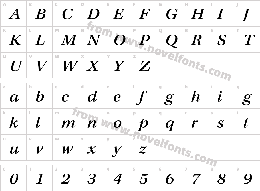 KeplerStd-MediumExtItCharacter Map