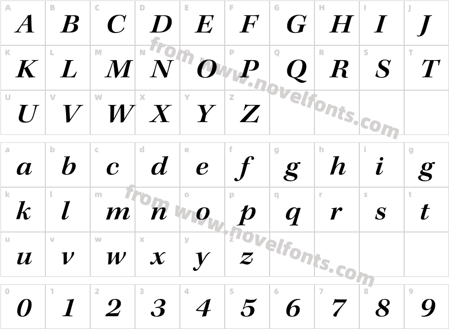 KeplerStd-SemiboldExtItSubhCharacter Map