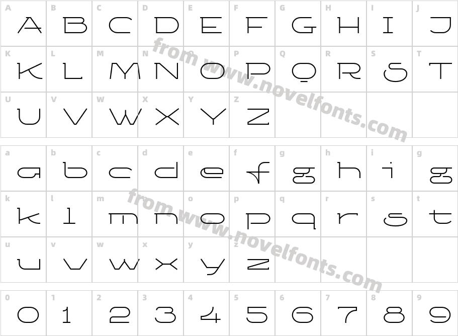 Ketosag Condensed LightCharacter Map