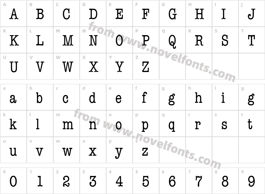 Keyboard Condensed SSi CondensedCharacter Map