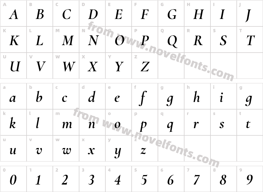 Cormorant Infant Bold ItalicCharacter Map