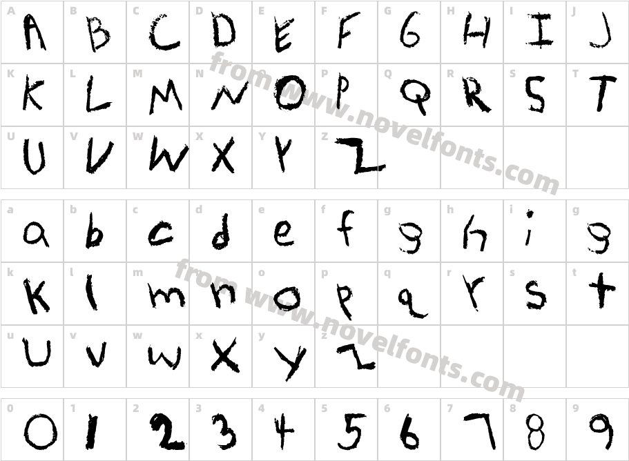 KidTYPE-CrayonACharacter Map