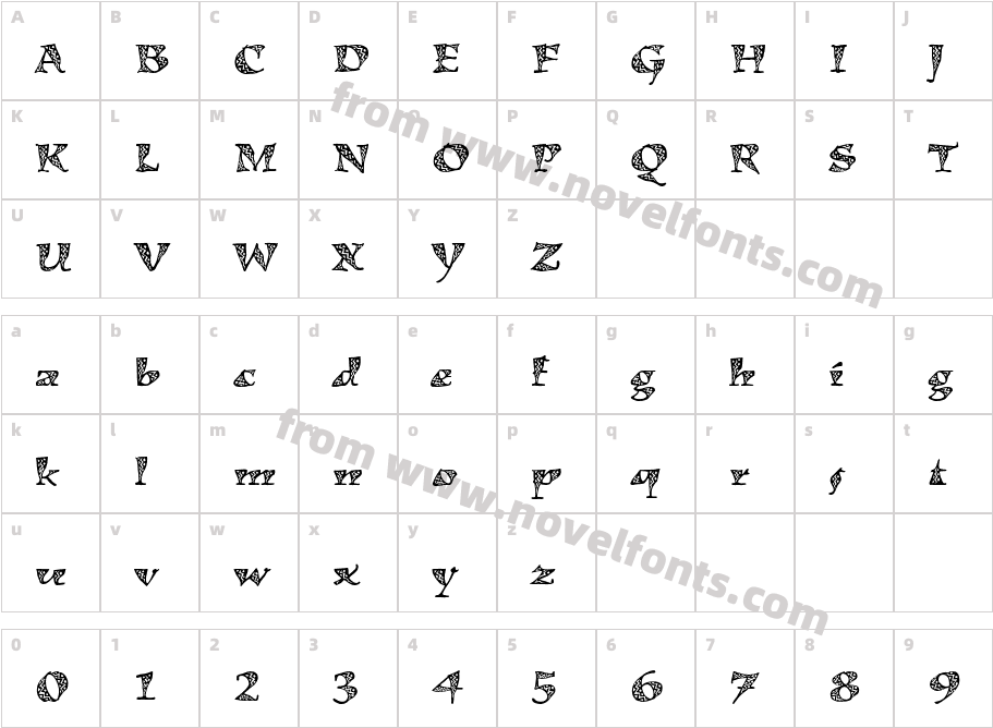 KigaliStd-ZigZagCharacter Map