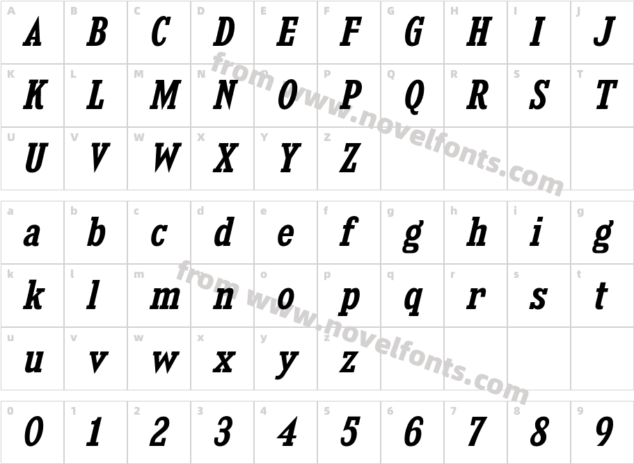 KingsbridgeScSb-ItalicCharacter Map