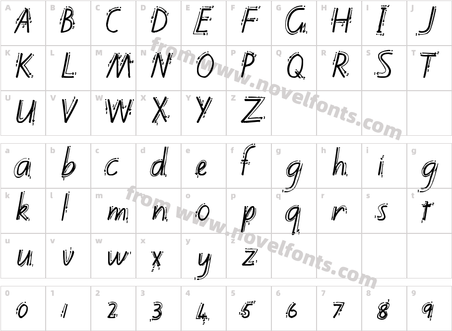 KiwiSchoolHandwritingwithGuides-RegularCharacter Map