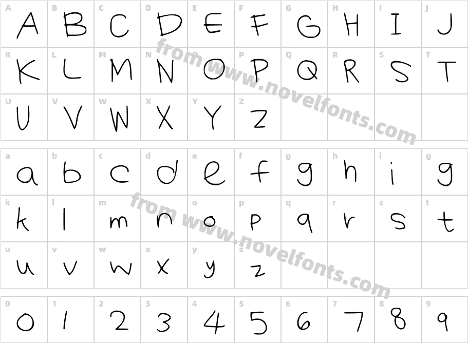 KiyomiFontCharacter Map