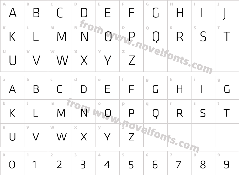 KlavikaLightCaps-SCCharacter Map