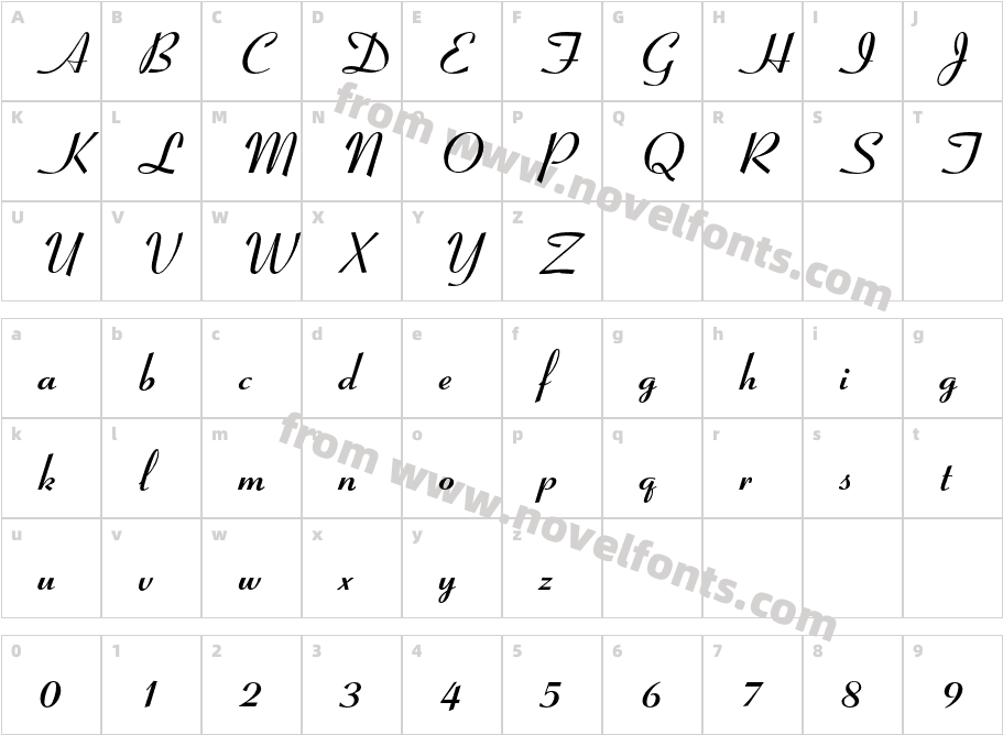 CoronetMTStd-BoldCharacter Map