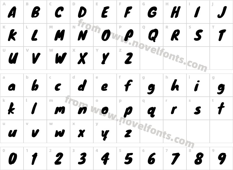 Knewave-RegularCharacter Map