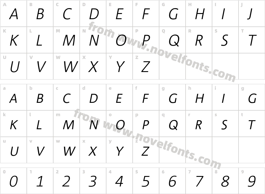 CorpidCaps-LightItalicCharacter Map