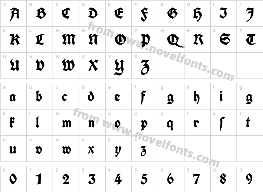 Koch Fette Deutsche SchriftCharacter Map