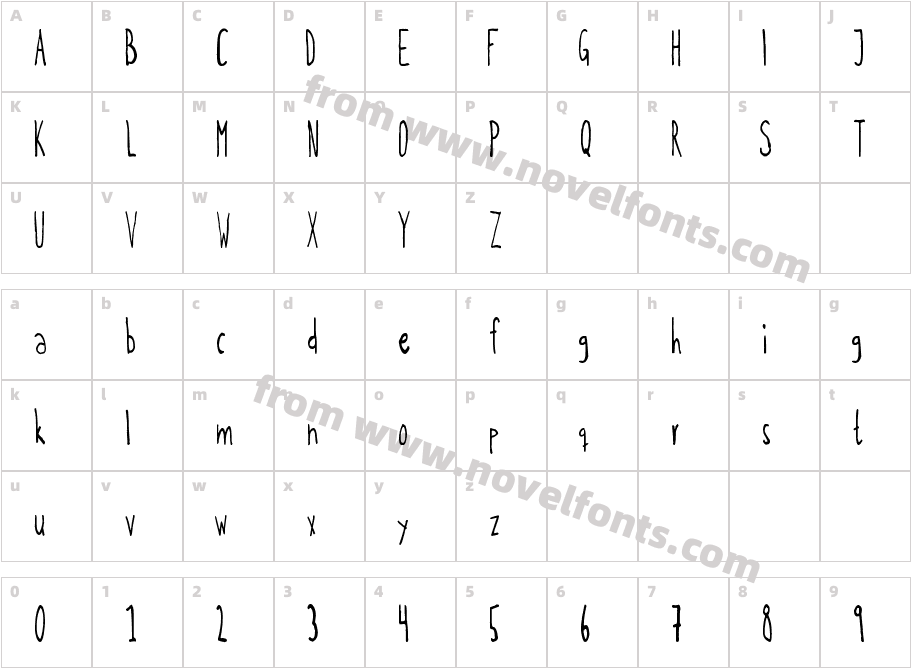 Kohicle25Character Map