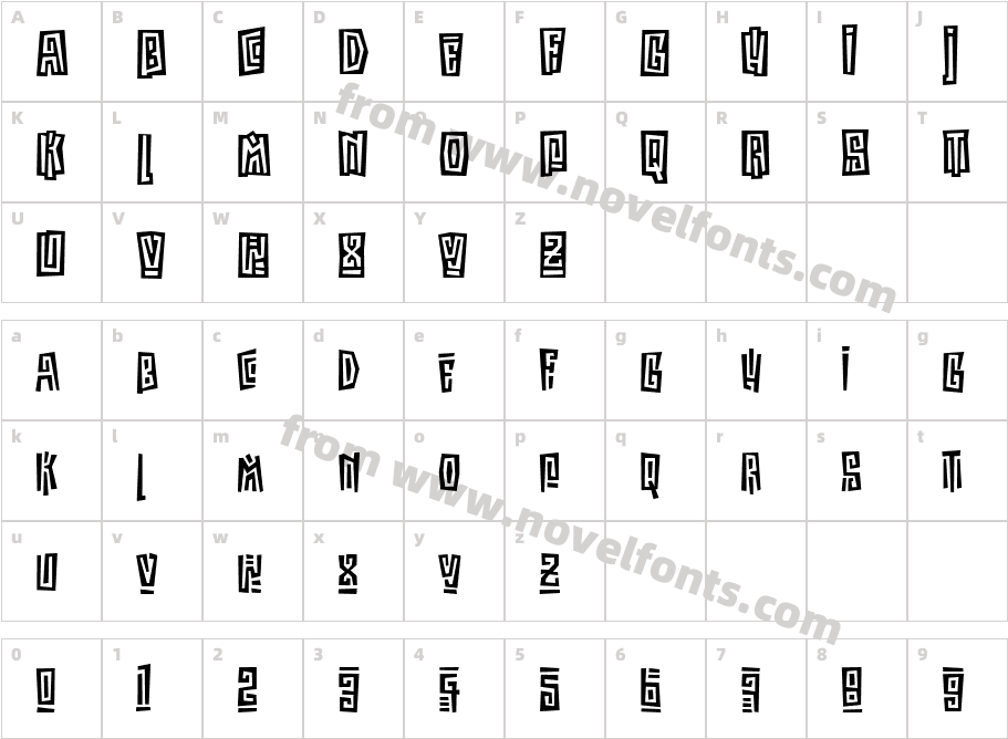 KokoaITC TTCharacter Map