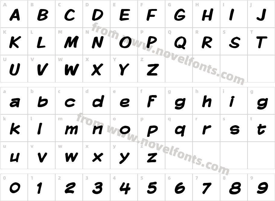 Komika Display BoldCharacter Map