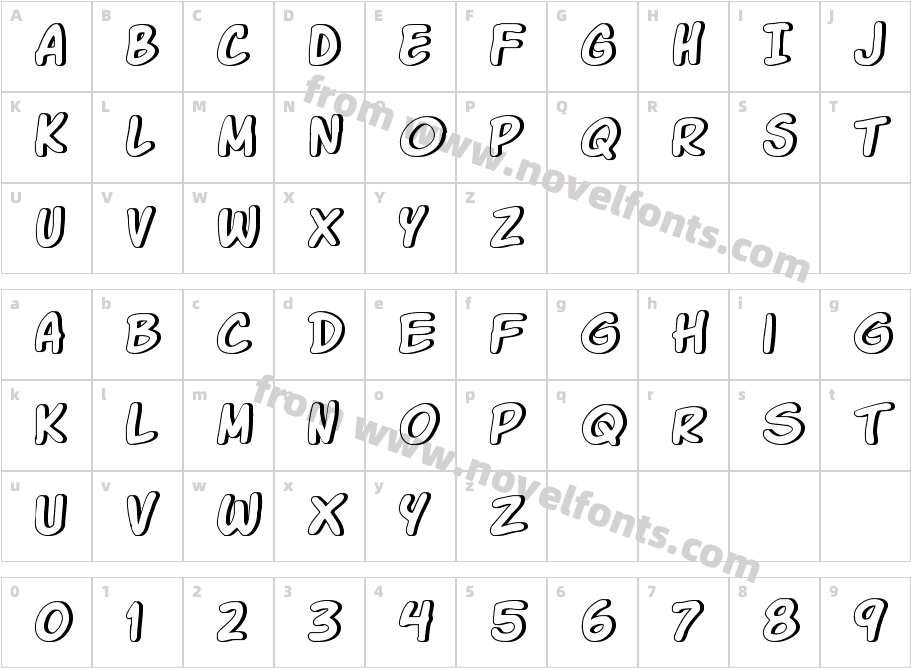 Komika GlazeCharacter Map