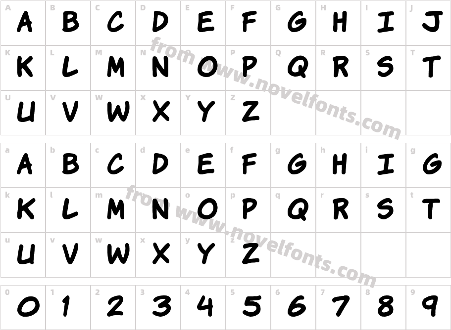 Komika Hand BoldCharacter Map