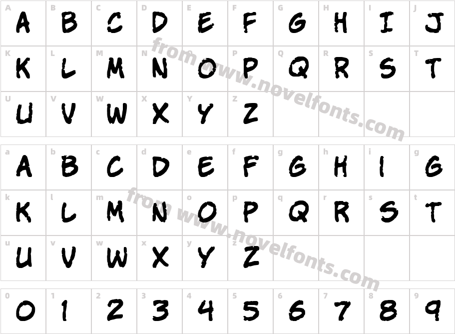 Komika ParchCharacter Map