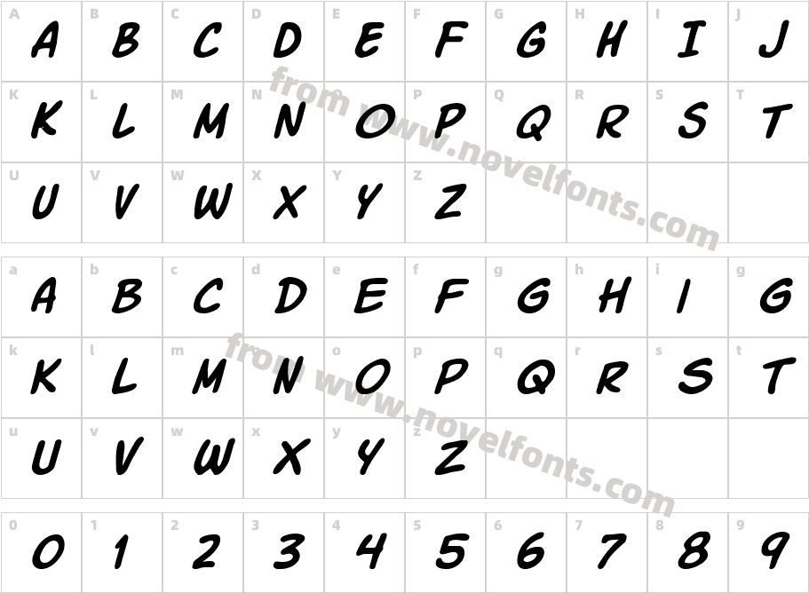 Komika Slick ItalicCharacter Map