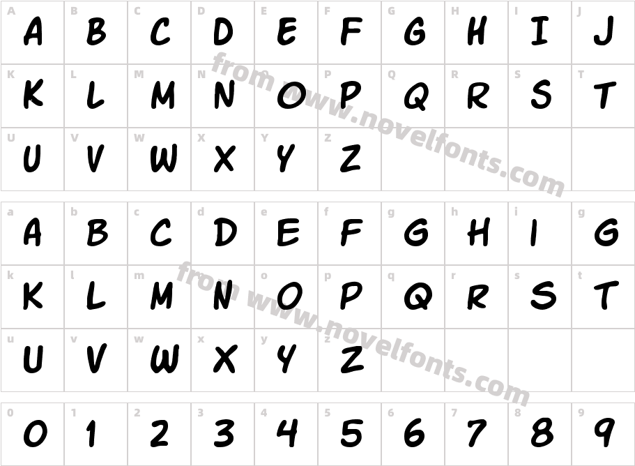 Komika SlickCharacter Map