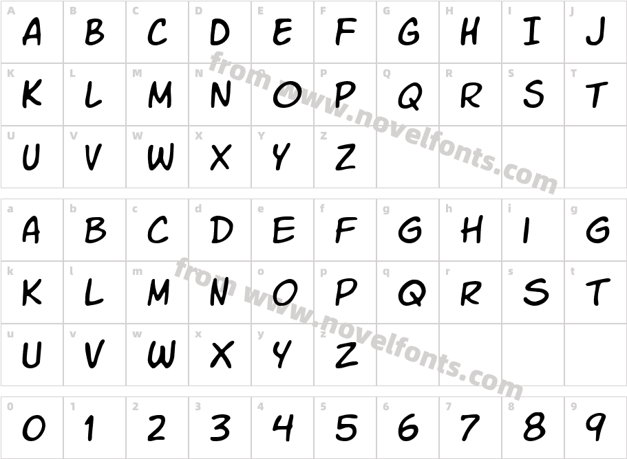 Komika SlimCharacter Map